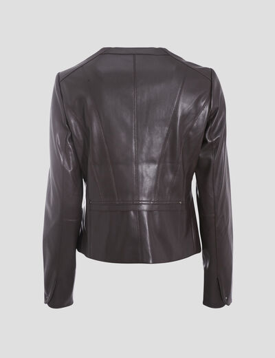 Veste cintrée zippée marron femme
