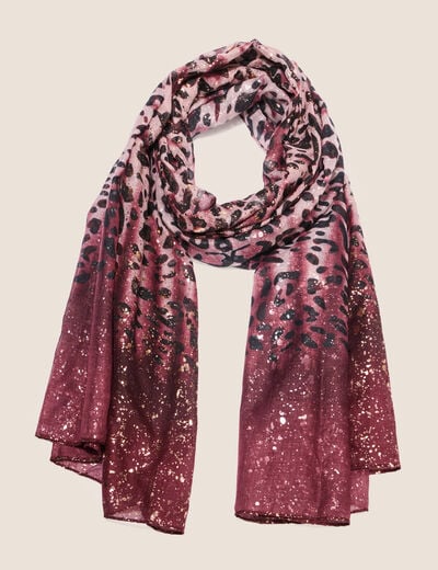 Foulard fin avec brillance bordeaux femme