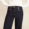 Jean large &agrave; pont denim brut femme