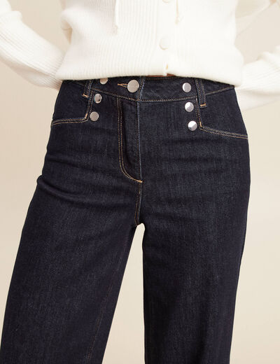 Jean large à pont denim brut femme