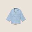 Chemise jean col chemise manches 3/4 blanc femme