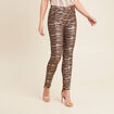 Pantalon ajusté enduit noir femme