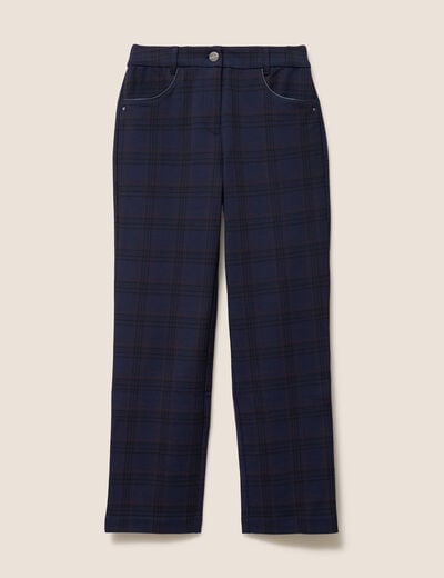 Pantalon droit bleu marine femme