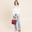 Jean coupe bootcut taille haute denim bleach femme
