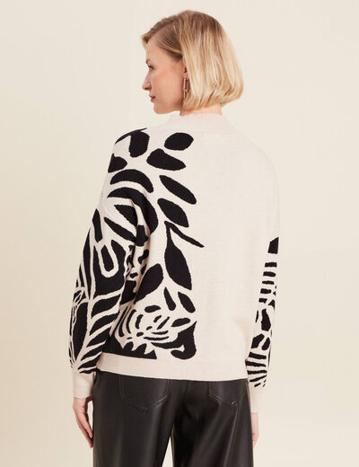 Pull manches longues blanc femme