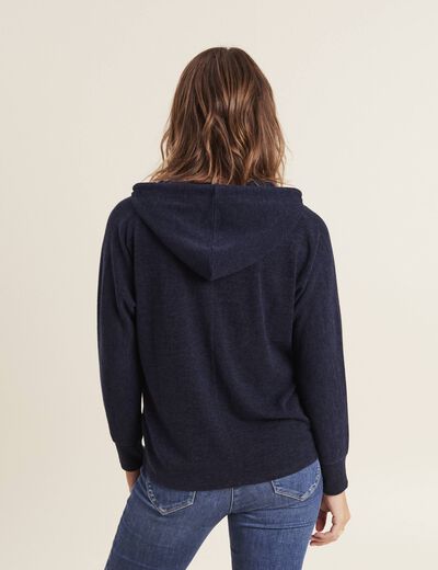 Sweat à capuche bleu marine femme