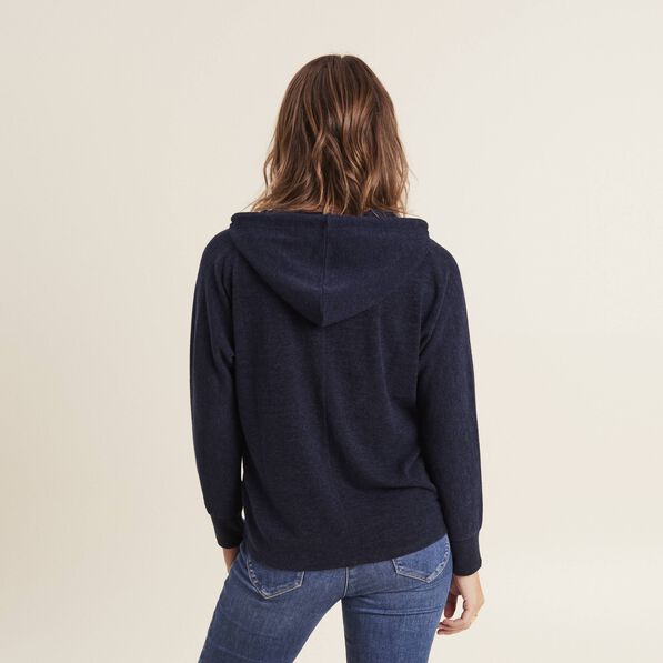 Sweat à capuche bleu marine femme