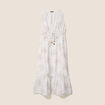 robe évasée col V doublée beige femme