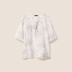 Blouse crêpe manches courtes beige femme