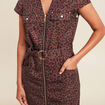 Robe droite zippée marron femme