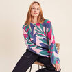 Pull col tunisien bleu femme