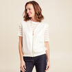 gilet réversible sans manches en coton ecru femme
