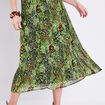 Jupe longue droite plissée vert femme