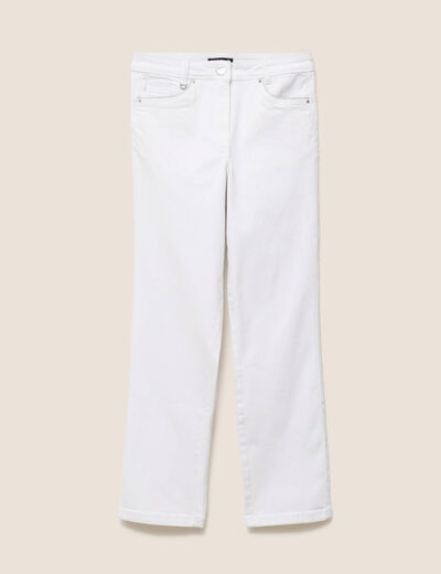 Jean coupe droite 7/8&egrave;me blanc femme