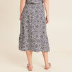 Jupe midi droite satin bleu marine femme