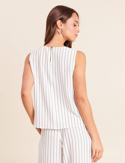 Blouse droite courte sans manches gris fonc&eacute; femme