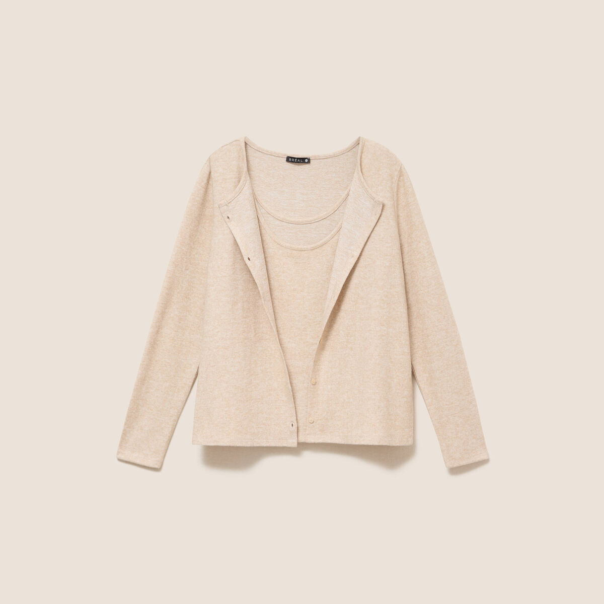 Ensemble doudou manches longues creme femme