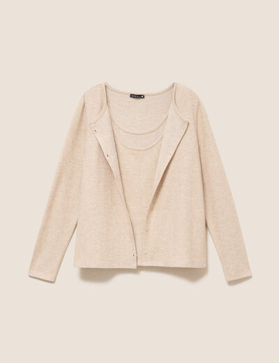 Ensemble doudou manches longues creme femme