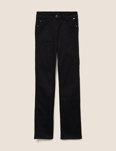 Jean coupe droite taille haute noir femme