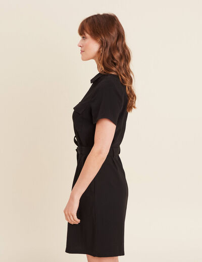 Robe courte manches courtes noir femme