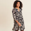 Robe évasée fluide noir femme