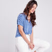 T-shirt à manches courtes bleu foncé femme