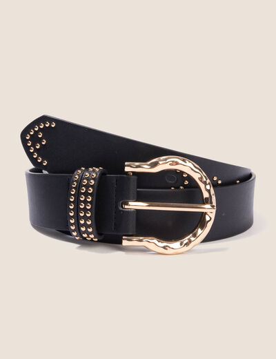 Ceinture large noir femme