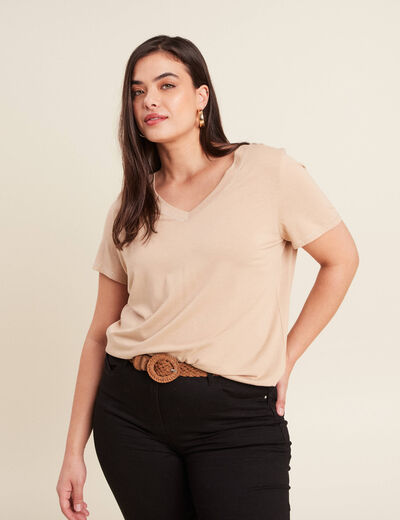 T-shirt manches courtes sable femme