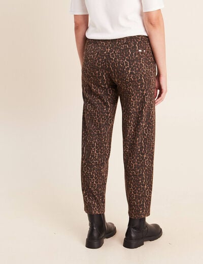 Pantalon magique Le L&eacute;ger coupe barrel marron cognac femme