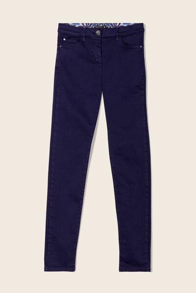 Jean magique ajusté taille standard bleu marine femme