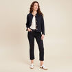 Gilet manches longues bleu foncé femme
