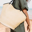 Panier en bandouli&egrave;re doubl&eacute; ecru femme