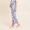 Pantalon coupe large 7/8&egrave;me taille haute bleu femme