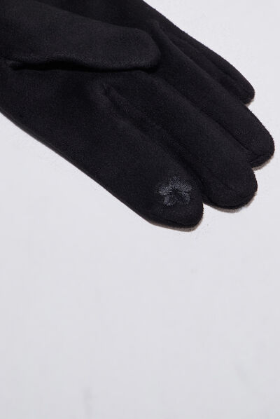 Gants avec strass noir femme