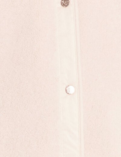 Manteau bouclette doubl&eacute; manches longues ivoire femme