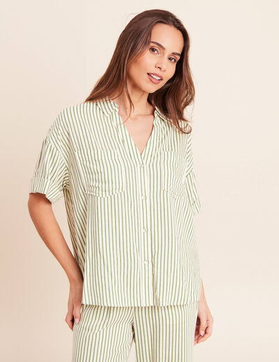 Chemise manches courtes blanc femme