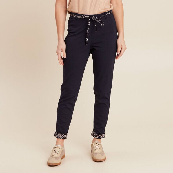 pantalon jogging reversible bleu fonce femme Pantalon jogging réversible bleu foncé femme
