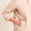 Veste bas resserr&eacute; aspect lin sable femme