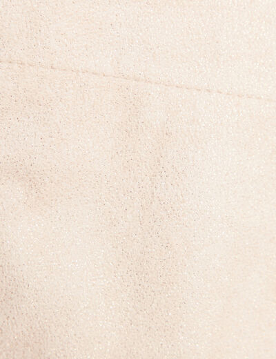 Gilet réversible laine mouton beige femme