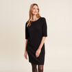 Robe droite manches 3/4 noir femme