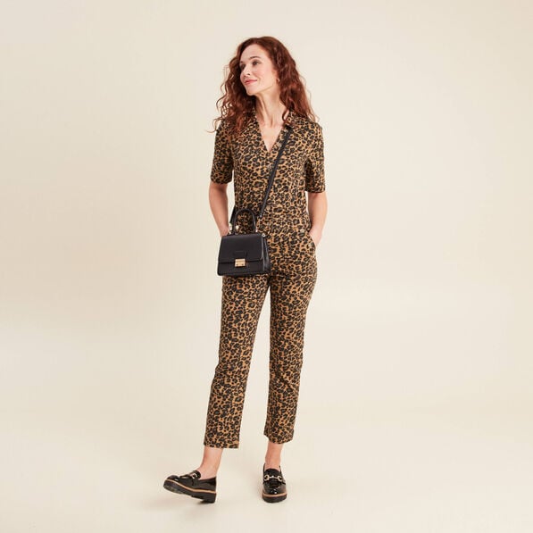 combinaison pantalon a pont marron femme Combinaison pantalon à pont marron femme