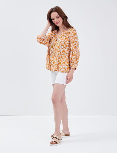 Blouse manches 3/4 jaune femme