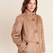 Manteau col montant sable femme