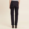 Jean droit taille haute long denim brut femme
