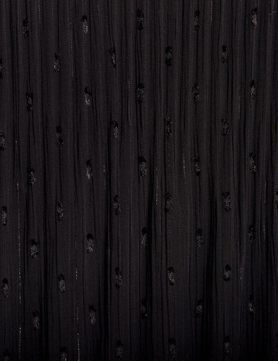 Robe évasée plissée noir femme