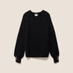 Pull col rond manches longues noir femme