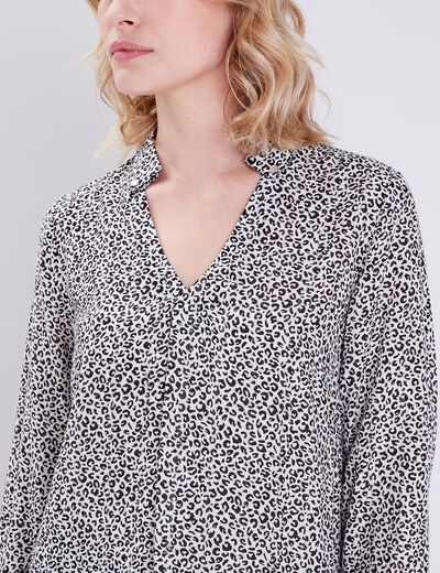 Blouse manches 3/4 noir femme