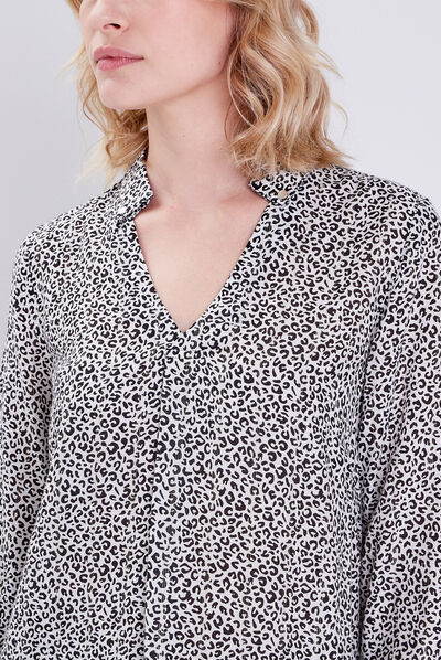 Blouse manches 3/4 noir femme