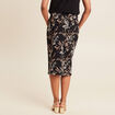 Jupe réversible midi droite fendue noir femme