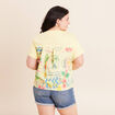 T-shirt droit manches courtes multicolore femme